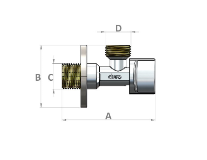 Zawór kątowy Duro Smart 1/2X3/4"