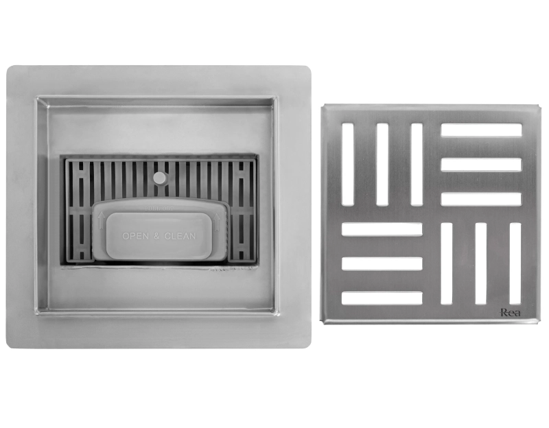 Odpływ punktowy Rea Cross nikiel szczotkowany