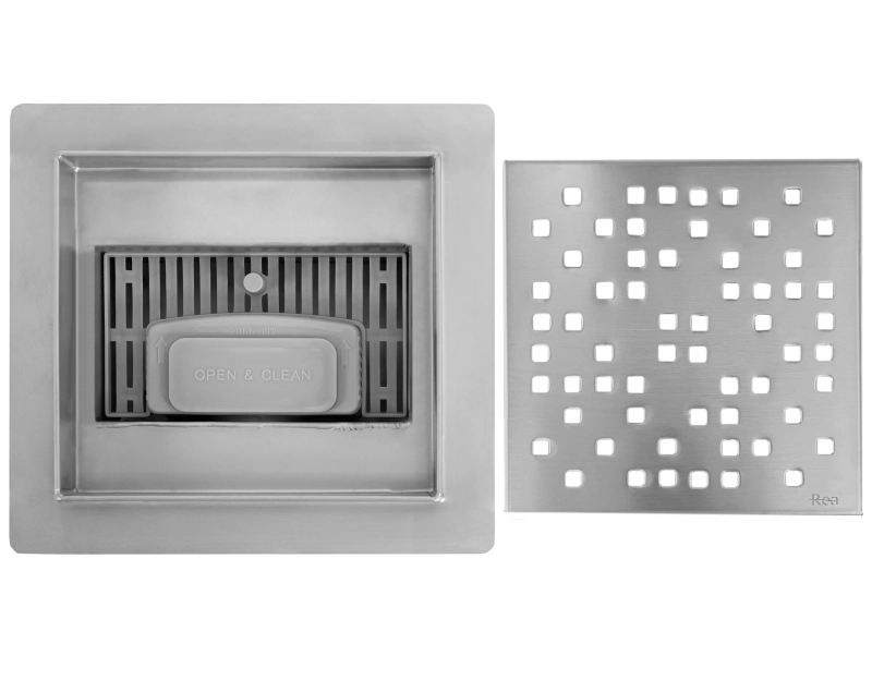 Odpływ punktowy Rea Dots nikiel szczotkowany