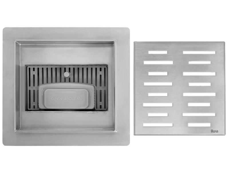 Odpływ punktowy Rea Line nikiel szczotkowany