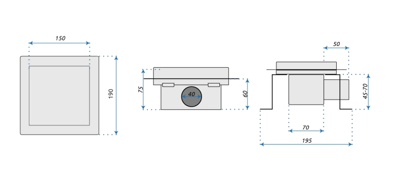 Odpływ punktowy Rea Line nikiel szczotkowany