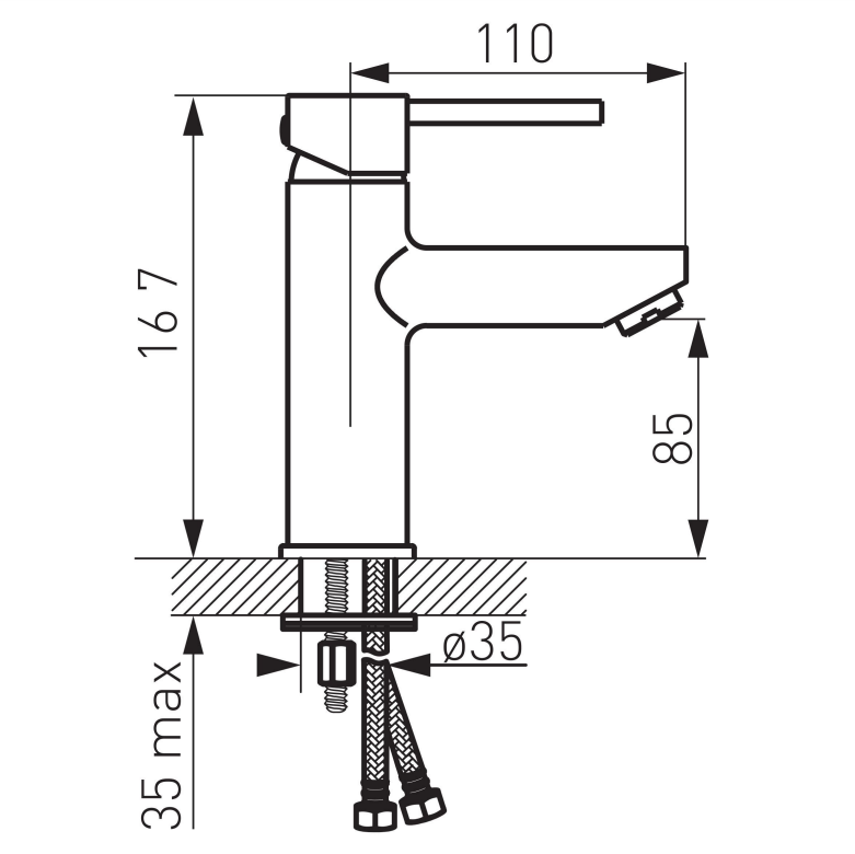 Bateria umywalkowa Fdesign Flusso chrom