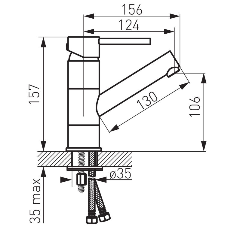 Bateria umywalkowa Fdesign Flusso złota