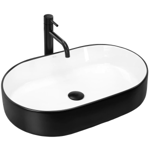 Umywalka nablatowa Rea Nadia 60 black/white