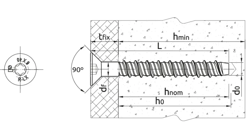 Wkręt do betonu Rawlplug R-LX