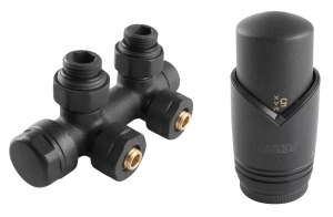 Zestaw termostatyczny Ferro zespolony, kątowy antracyt ZTD30AT