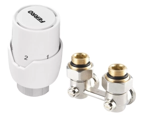 Zestaw termostatyczny kątowy do grzejników dolnozasilanych Ferro 