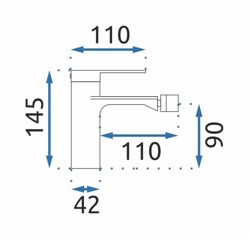 Bateria bidetowa Rea Storm złota