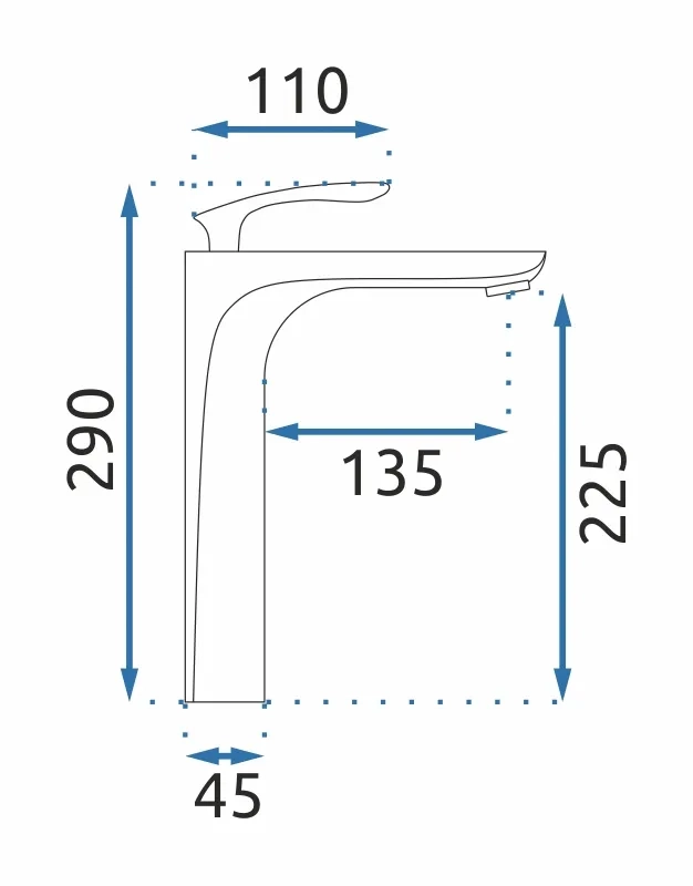 Bateria umywalkowa Rea Orbit wysoka złota