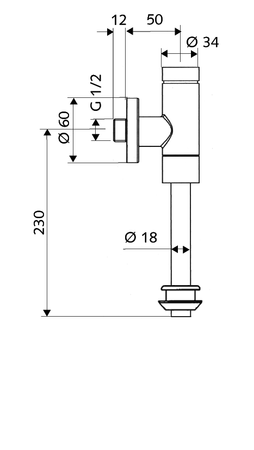 Spłuczka do pisuaru 1/2" Schell Schellomat Basic 024760699