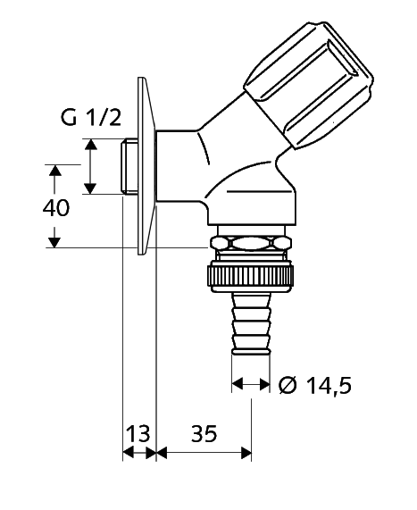 Zawór skośny SCHELL COMFORT 1/2" x 3/4" chrom 033920699