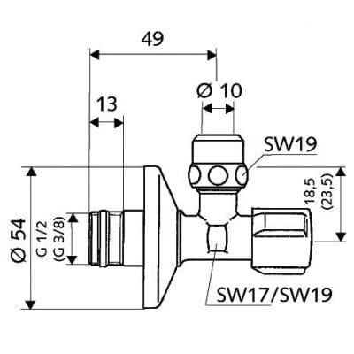 Zawór kątowy 1/2x3/8 Schell Comfort 049070699