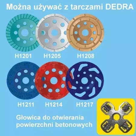 Frezarko – szlifierka do powierzchni betonowych, do betonu DEDRA DED7747 1500W, tarcza 125mm