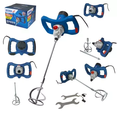 Mieszadło elektryczne DEDRA DED7927 1300W, 2 biegowa, 120mm, do zapraw, tynku, klejów, farb i lakierów
