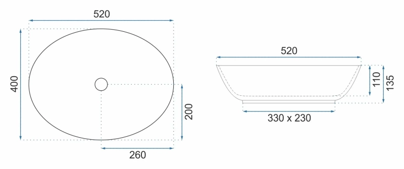 Umywalka nablatowa Rea Margot biała/złota