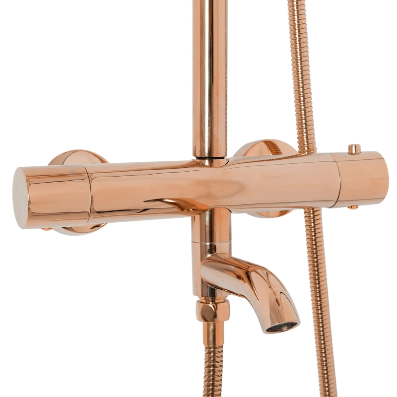 Zestaw natryskowo wannowy Rea Lungo różowe złoto