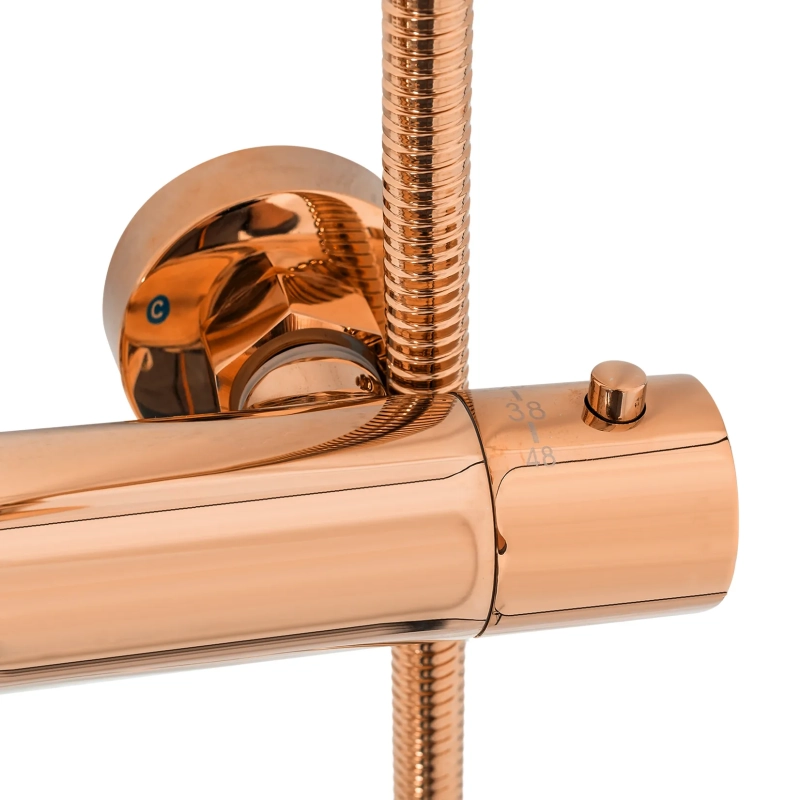 Zestaw natryskowo wannowy Rea Lungo różowe złoto
