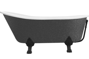 Wanna Wolnostojąca Besco Olaya Glam 160 Grafitowa + nogi chrom- dodatkowo 5% RABATU na kod BESCO5