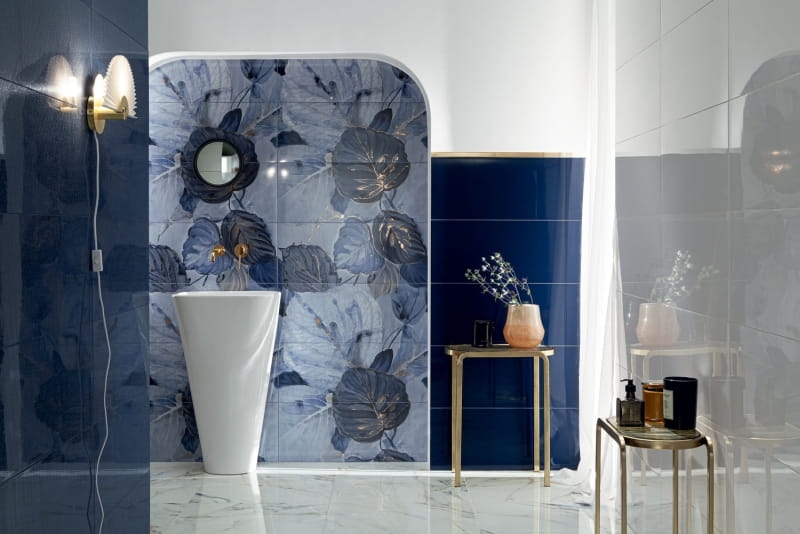 Dekor ścienny 4-elementowy Blue Stone