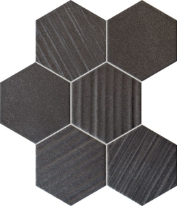 Mozaika ścienna Tubądzin Horizon Hex Black 28,9x22,1x1,0
