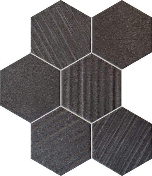 Mozaika ścienna Tubądzin Horizon Hex Black 28,9x22,1
