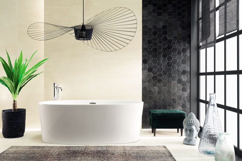 Mozaika ścienna Tubądzin Horizon Hex Black 28,9x22,1