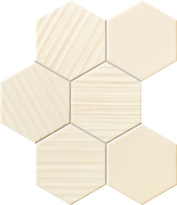 Mozaika ścienna Tubądzin Horizon Hex Ivory 28,9x22,1x1,0