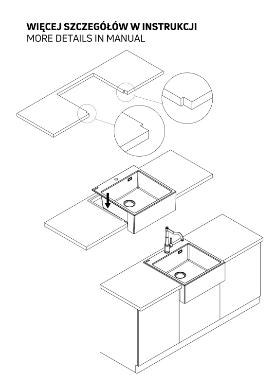 Zlewozmywak granitowy 1-komorowy ERIDAN DEANTE ZQE_A10K