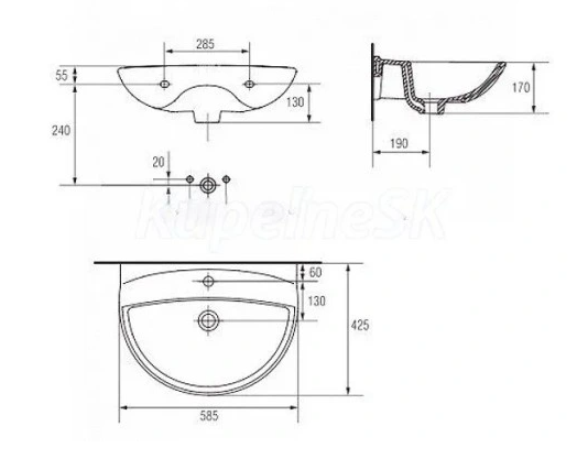 Umywalka Mito Red 60 cm Cersanit TK001-006