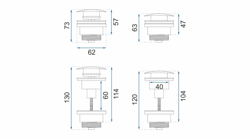 Korek klik-klak uniwersalny black