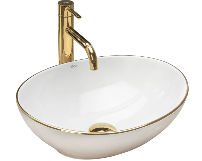 Umywalka nablatowa Rea Sofia Gold Edge