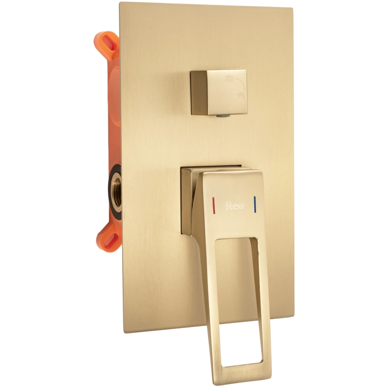 Zestaw Natryskowy Podtynkowy Rea Parker Gold szczotkowany + box-