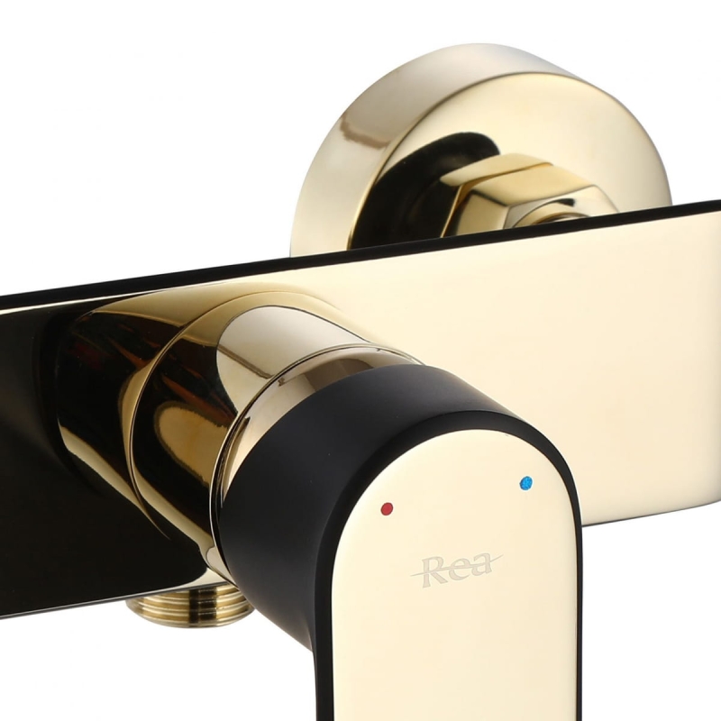 Bateria Prysznicowa ze słuchawką Rea Bloom Black/Gold
