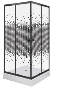 Kabina prysznicowa Kerra Pixel SQ czarna 80 z brodzikiem kwadratowa