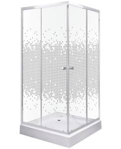 Kabina prysznicowa Kerra Pixel SQ biała 90 z brodzikiem kwadratowa