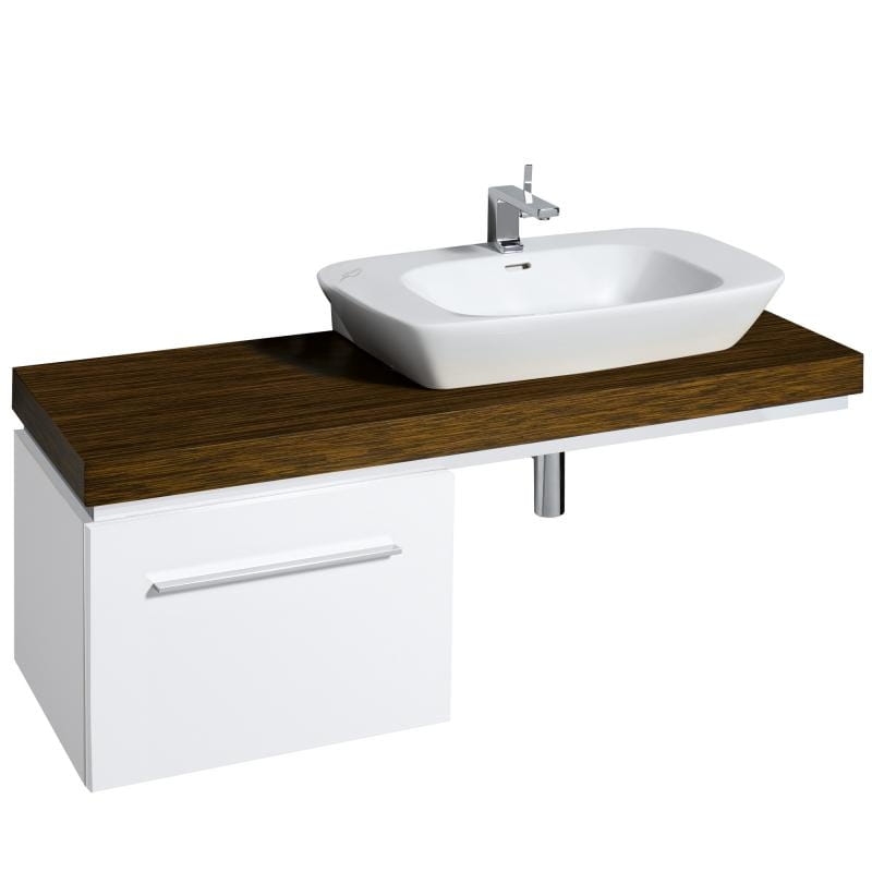 Blat podumywalkowy 140x47x10 cm z wycięciem po prawej stronie wenge Keramag Silk 816341