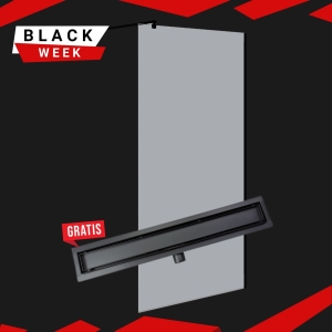 Ścianka prysznicowa Sea-Horse  Easy In 90 cm czarna BKP251T09K + odpływ 2 w 1  70 cm- zestaw promocyjny