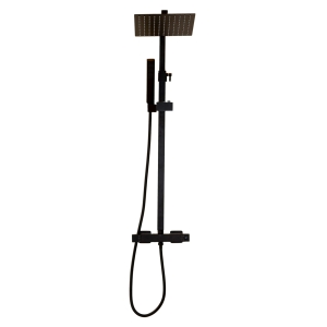 Bateria termostatyczna Sea-Horse Finn Black  z deszczownicą  