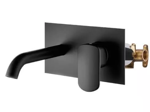 Bateria umywalkowa ścienna podtynkowa Palazzani Mis - Black Mat