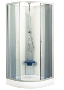 Kabina prysznicowa 90 cm Kerra Evora White półokrągła z brodzikiem