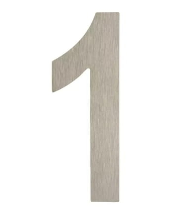 Cyfra 1 wysokość 5 cm plastikowa srebrna INX Domino