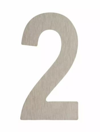 Cyfra 2 wysokość 5 cm plastikowa srebrna INX Domino