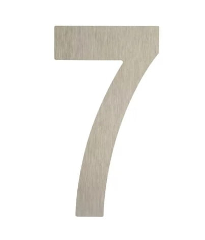 Cyfra 7 wysokość 5 cm plastikowa srebrna INX Domino