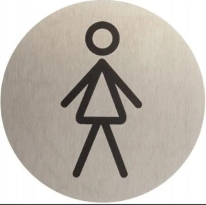 Znak samoprzylepny PCV stal nierdzewna WC Damski  INX Domino 