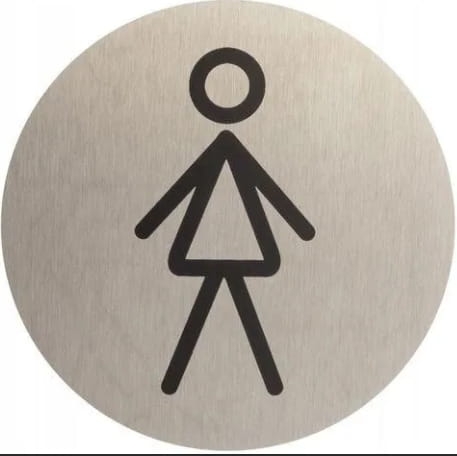 Znak samoprzylepny PCV stal nierdzewna WC Damski INX Domino
