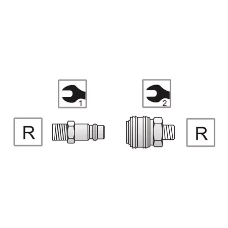 Komplet szybkozłączek PANSAM A535403 gwint zewnętrzny 3/8"