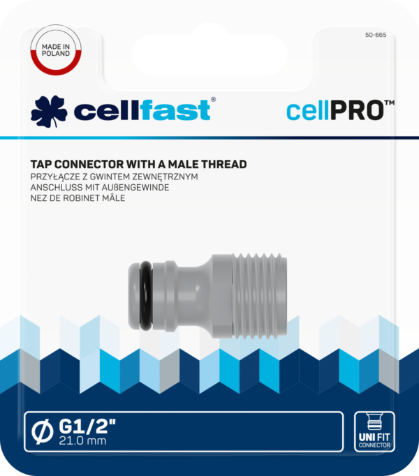 Przyłącze z gwintem zewnętrznym CELLPRO™ G1/2″ Cellfast 50-665