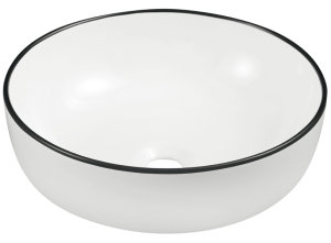 Umywalka nablatowa okrągła Kerra KR-98 WH/BL