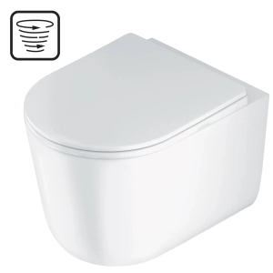 Miska WC bez kołnierza Deante Jasmin z deską wolnoopadająca - spłukiwanie wirowe