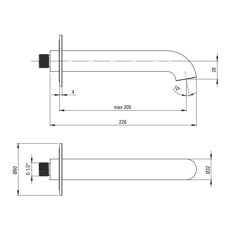 Bateria wannowa 4-otworowa podtynkowa Deante Silia